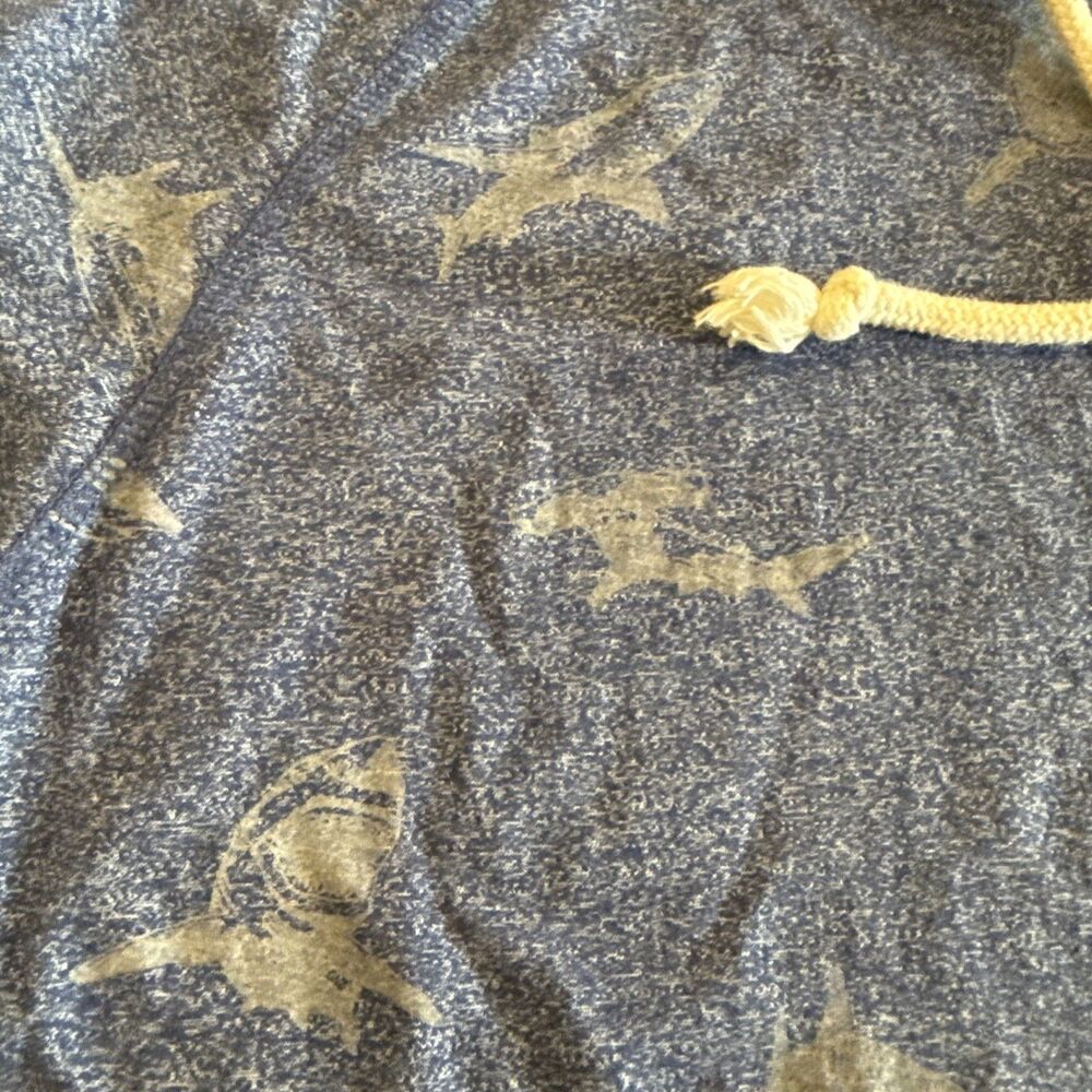 Creative Destruction Blue Shark Design Hoodie TShirt Size L Womens GUC - Picture 2 of 9